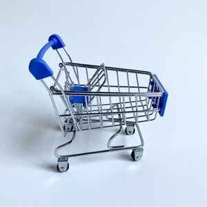 Mini Blue Shopping Cart
